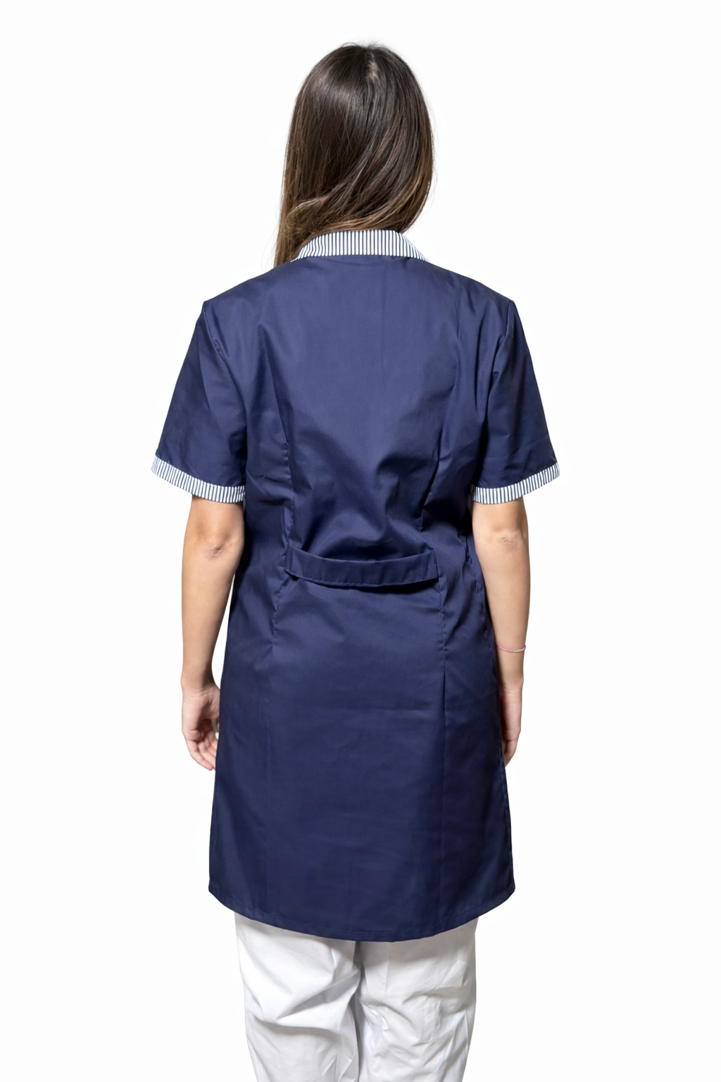 CAMICE DA LAVORO LUNGO DONNA MEZZA MANICA BLU NAVY CON PROFILI RIGO
