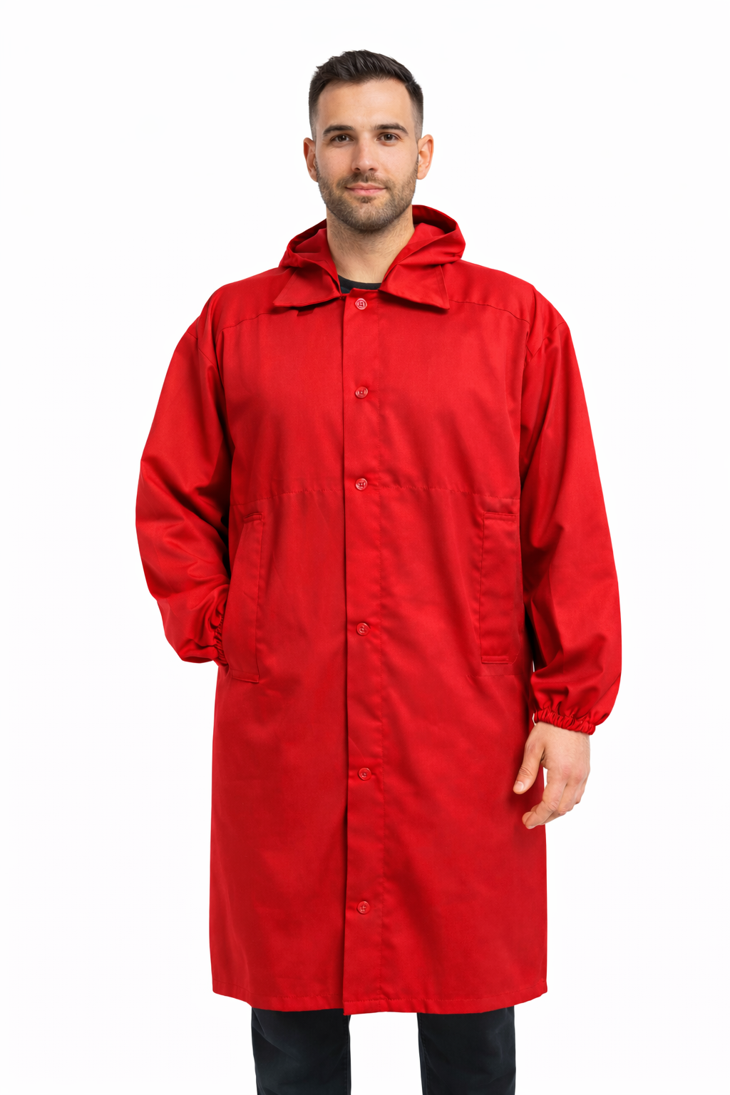 CAMICE DA MACELLAIO MANICA LUNGA CON CAPPUCCIO UNISEX