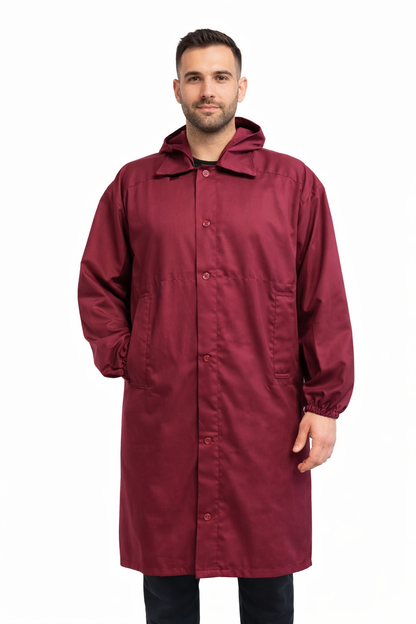 CAMICE DA MACELLAIO MANICA LUNGA CON CAPPUCCIO UNISEX