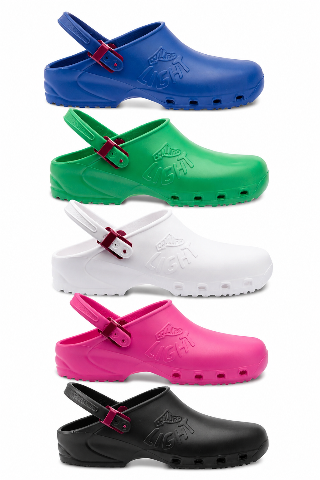 CALZURO LIGHT ZOCCOLI SANITARI ULTRALEGGERI NERO/VERDE/BIANCO/ROYAL/FUXIA