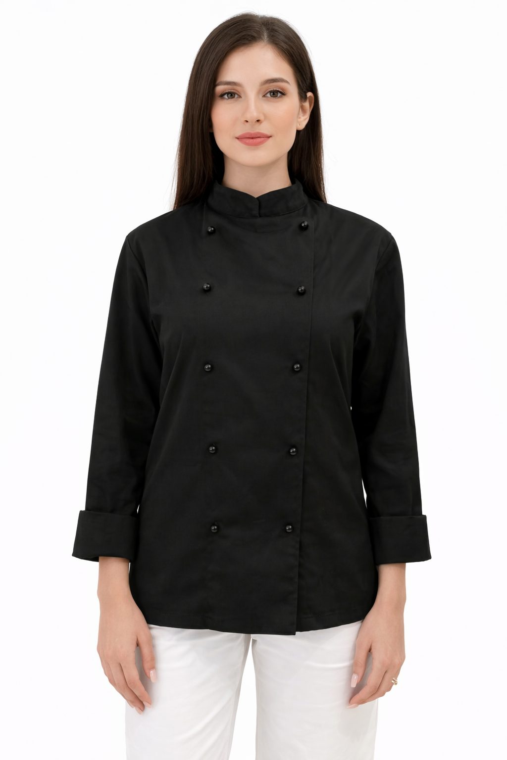 GIACCA CUOCO CUCINA MODELLO CLASSICO UNISEX BIANCO E NERO