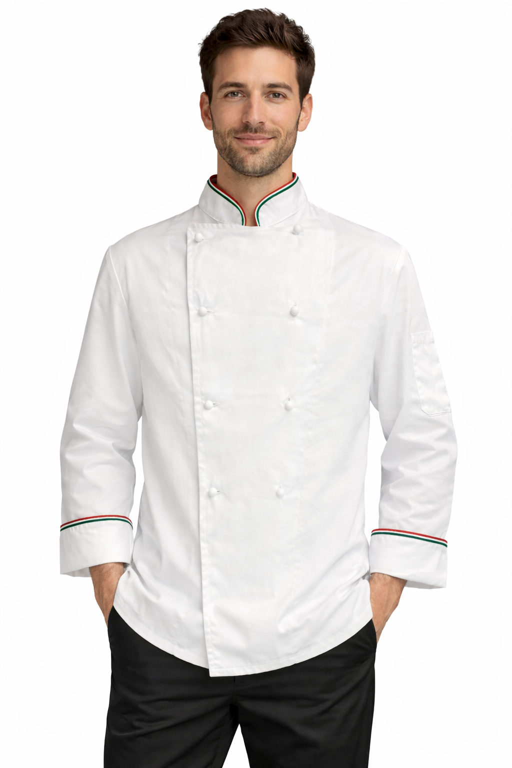 GIACCA CUOCO CHEF ITALIA NERO E BIANCO