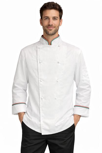 GIACCA CUOCO CHEF ITALIA NERO E BIANCO