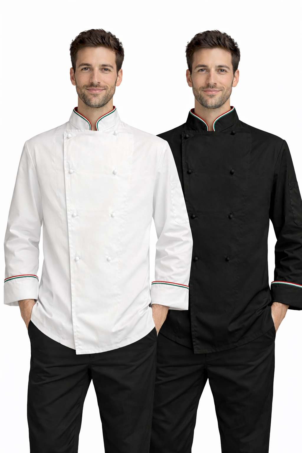 GIACCA CUOCO CHEF ITALIA NERO E BIANCO