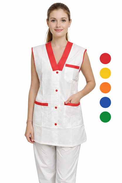CASACCA GIROMANICA BIANCA CON SCOLLO A V IN 5 COLORAZIONI