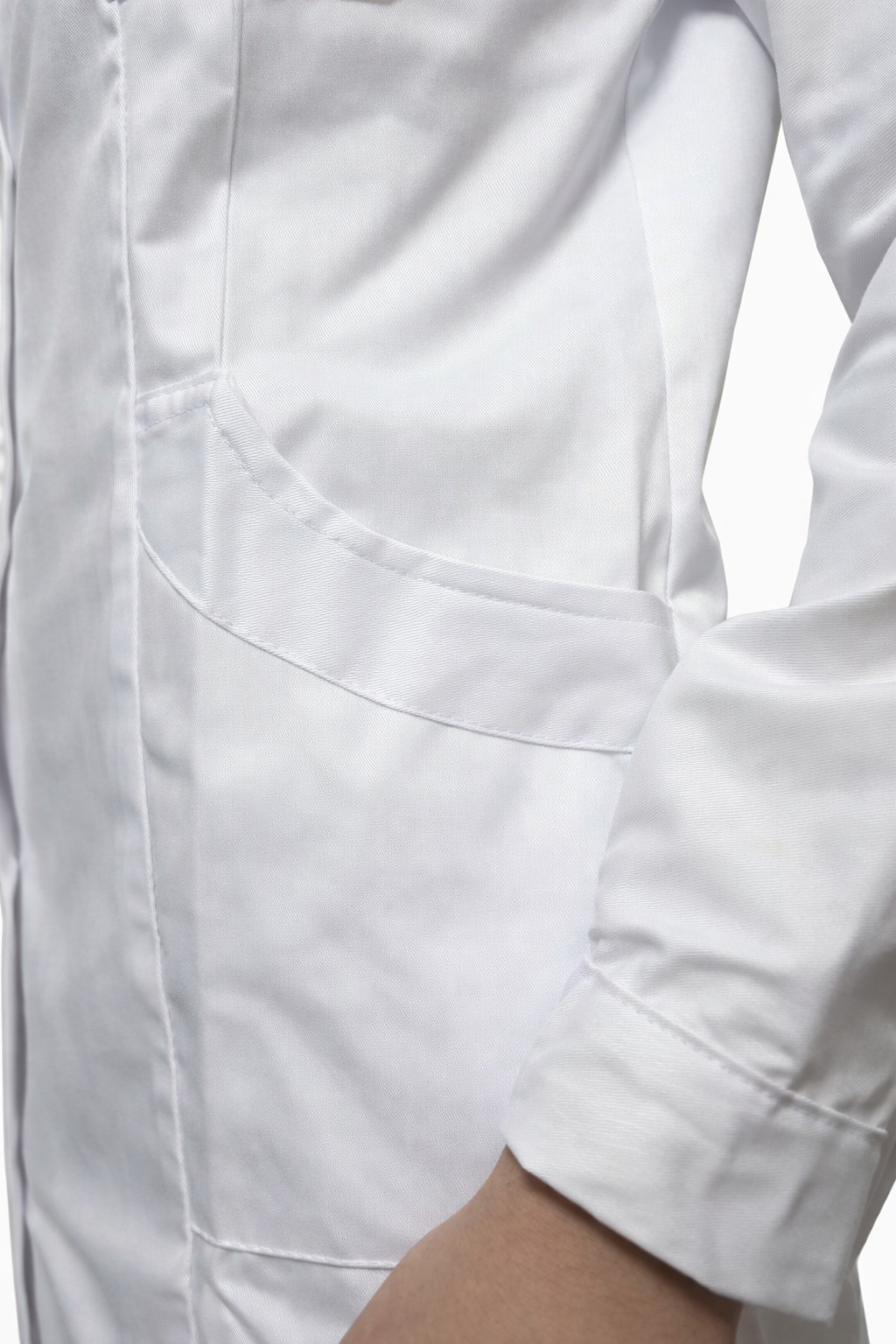 CAMICE LABORATORIO BIANCO LUNGO DONNA MODELLO AVVITATO