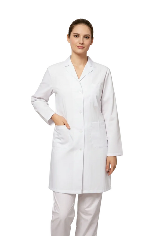 CAMICE LABORATORIO BIANCO LUNGO DONNA ML LEGGERO/PESANTE