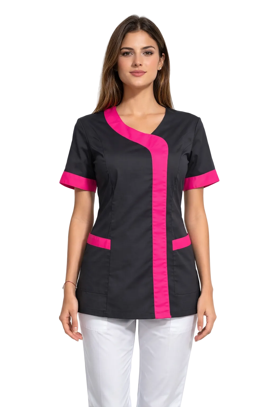 CASACCA DONNA MODELLO BEAUTY NERO CON PROFILI LILLA/ARANCIO/FUCSIA/AZZURRO