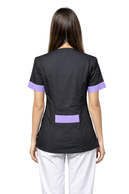 CASACCA DONNA MODELLO BEAUTY NERO CON PROFILI LILLA/ARANCIO/FUCSIA/AZZURRO