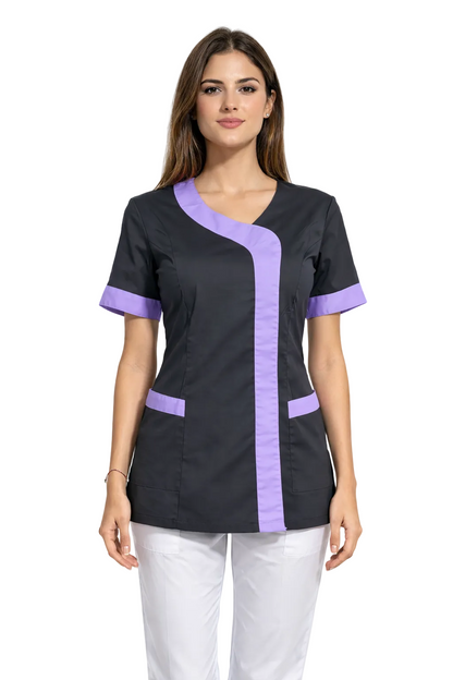 CASACCA DONNA MODELLO BEAUTY NERO CON PROFILI LILLA/ARANCIO/FUCSIA/AZZURRO