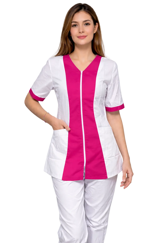 CASACCA ZIP DONNA MEZZA MANICA MODELLO BICOLORE FUCSIA/LILLA/VERDE AQUA