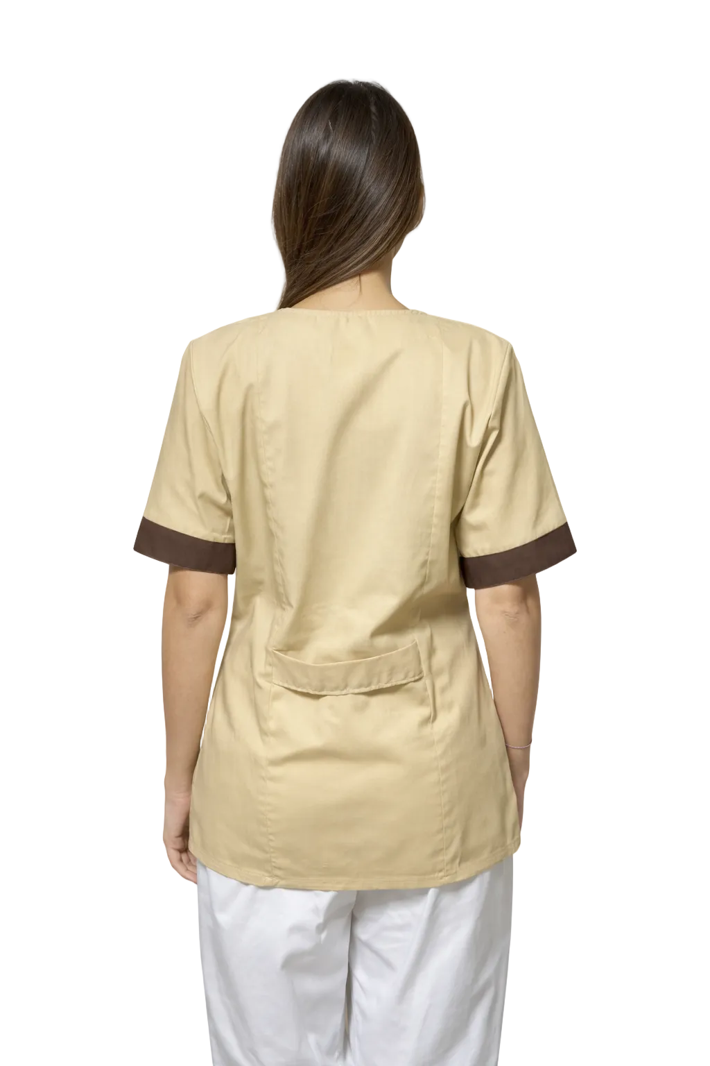 CASACCA DONNA ZIP MEZZA MANICA MARRONE/BEIGE DETTAGLI A CONTRASTO