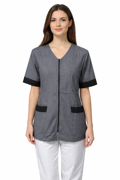 CASACCA DONNA ZIP MEZZA MANICA EFFETTO JEANS
