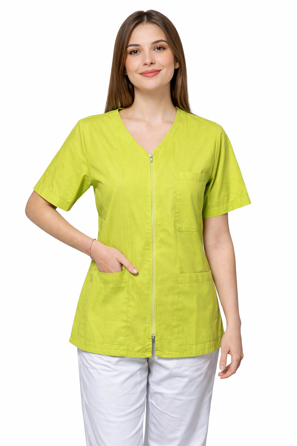 CASACCA DONNA ZIP MEZZA MANICA BIANCO/NERO/ROYAL/VERDE/FUCSIA/GIALLO LIME