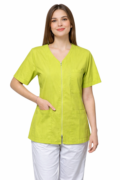 CASACCA DONNA ZIP MEZZA MANICA BIANCO/NERO/ROYAL/VERDE/FUCSIA/GIALLO LIME