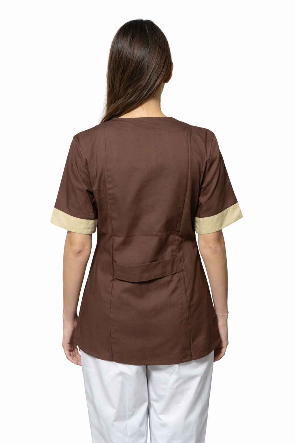CASACCA DONNA ZIP MEZZA MANICA MARRONE/BEIGE DETTAGLI A CONTRASTO