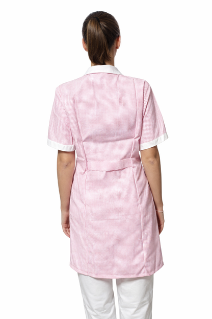 CAMICE DONNA LUNGO MEZZA MANICA QUADRETTI ROSA/AZZURO
