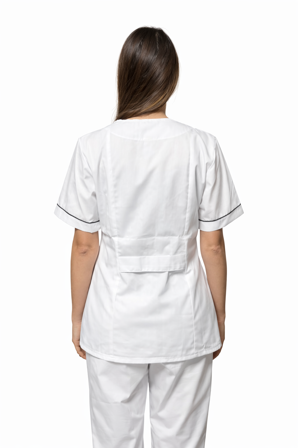 CASACCA DONNA ZIP MEZZA MANICA BIANCO/NERO PROFILO A CONTRASTO