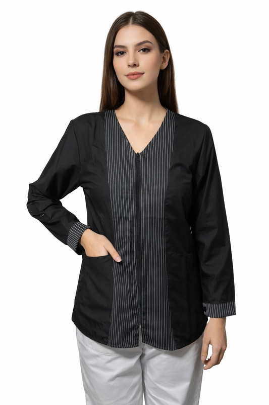 CASACCA ZIP MODELLO GESSATO MANICA LUNGA