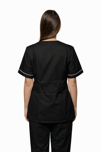 CASACCA DONNA ZIP MEZZA MANICA BIANCO/NERO PROFILO A CONTRASTO