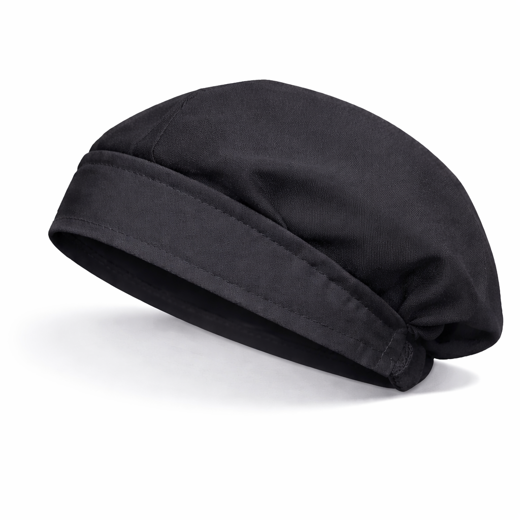CUFFIA DA LAVORO DONNA SENZA RETE BIANCO/NERO COTONE