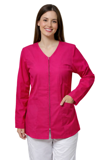 CASACCA DONNA MANICA LUNGA CON ZIP IN 6 COLORAZIONI
