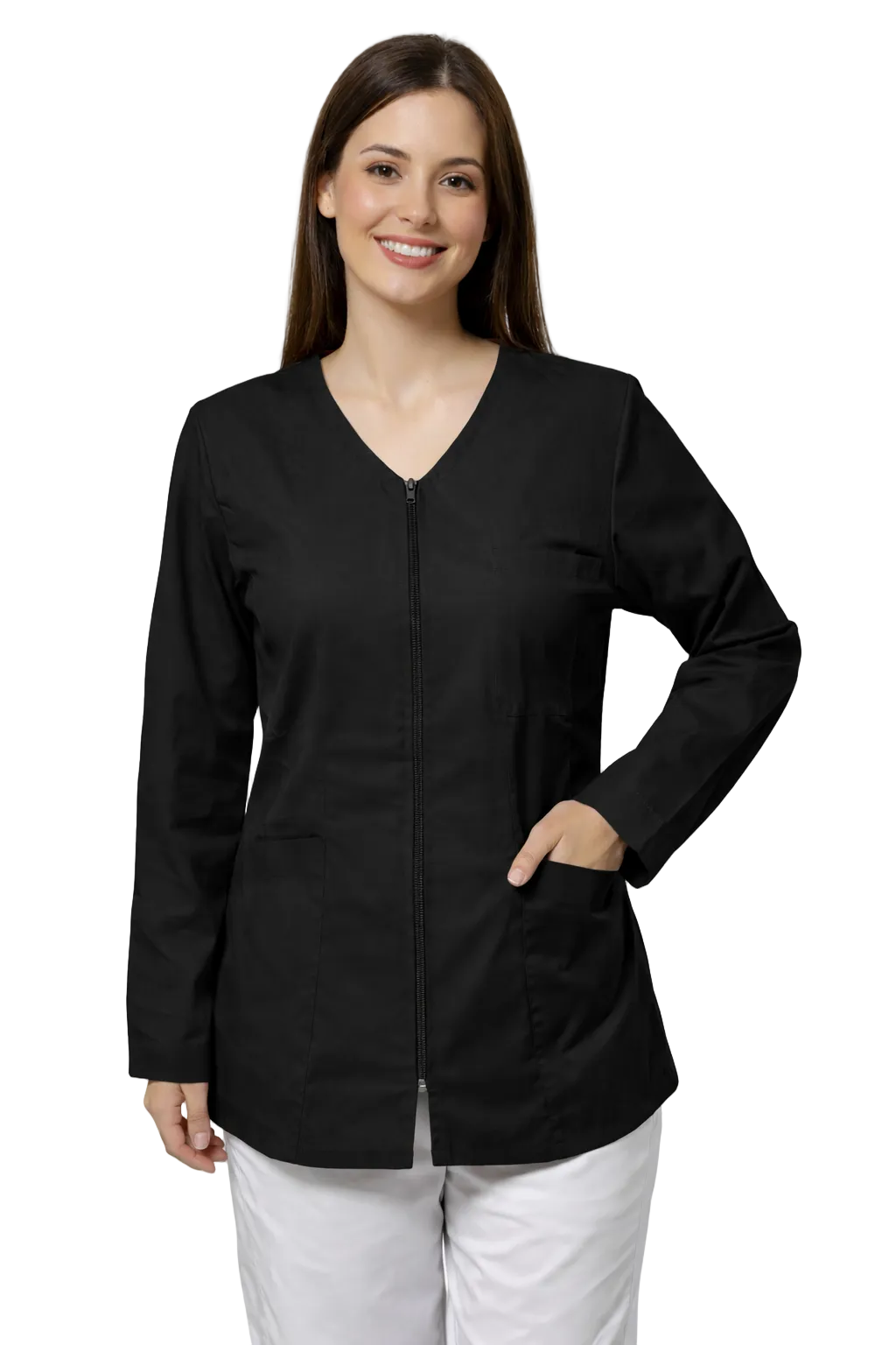 CASACCA DONNA MANICA LUNGA CON ZIP IN 6 COLORAZIONI