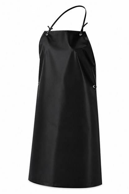 GREMBIULE DA LAVORO IN GOMMA PVC IMPERMEABILE NERO/BIANCO