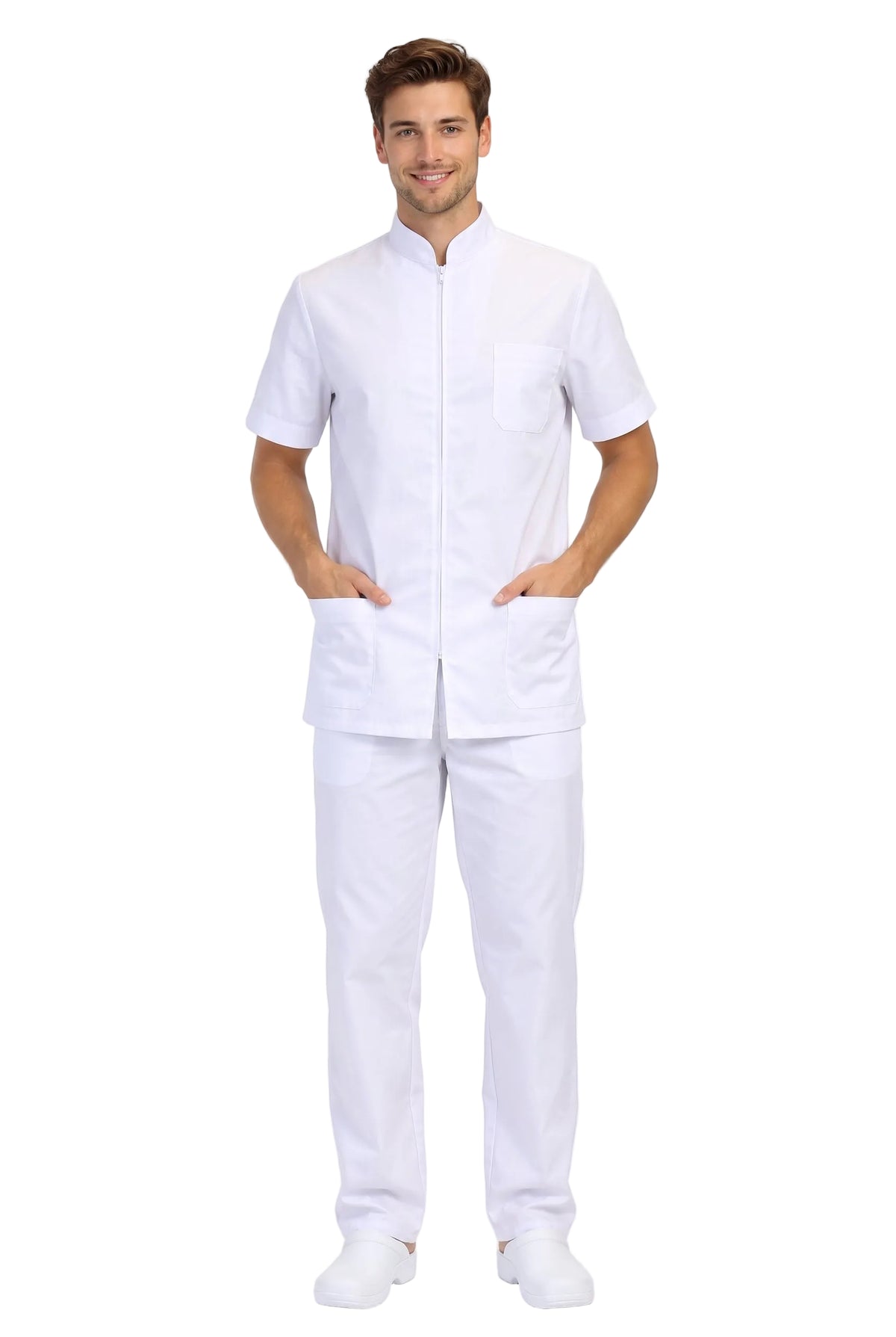 DIVISA DA LAVORO BIANCO UNISEX CON ZIP