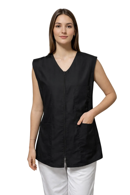 CASACCA GIROMANICA CON ZIP NERO/BIANCO