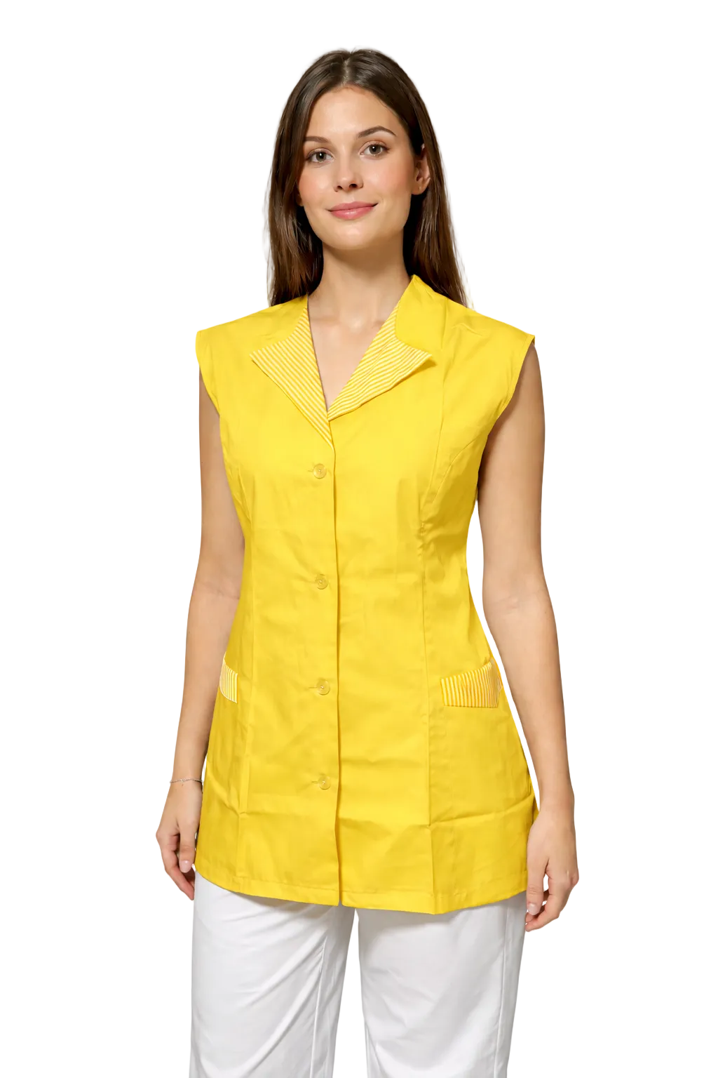 CASACCA DONNA GIROMANICA ROYAL/GIALLO COLLO RIGATO