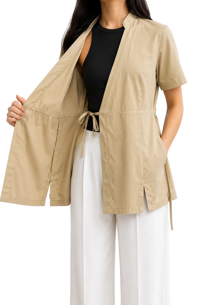 KIMONO DONNA ESTETISTA IN NERO/BIANCO/BEIGE