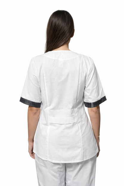 CASACCA DONNA MODELLO LAMINATO MEZZA MANICA NERO/BIANCO