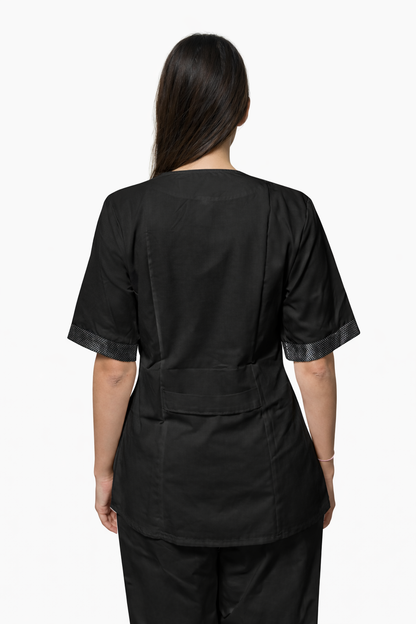 CASACCA DONNA MODELLO LAMINATO MEZZA MANICA NERO/BIANCO