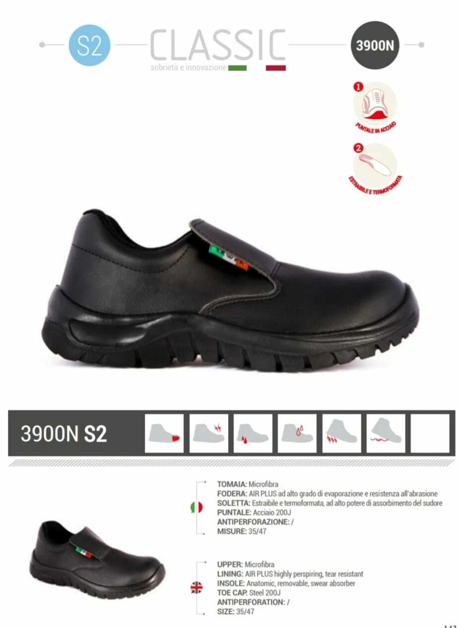 SCARPA CUCINA/ANTINFORTUNISTICA LEWER BIANCO E NERO 3900 S2 SRC