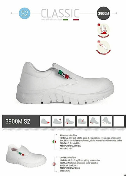 SCARPA CUCINA/ANTINFORTUNISTICA LEWER BIANCO E NERO 3900 S2 SRC