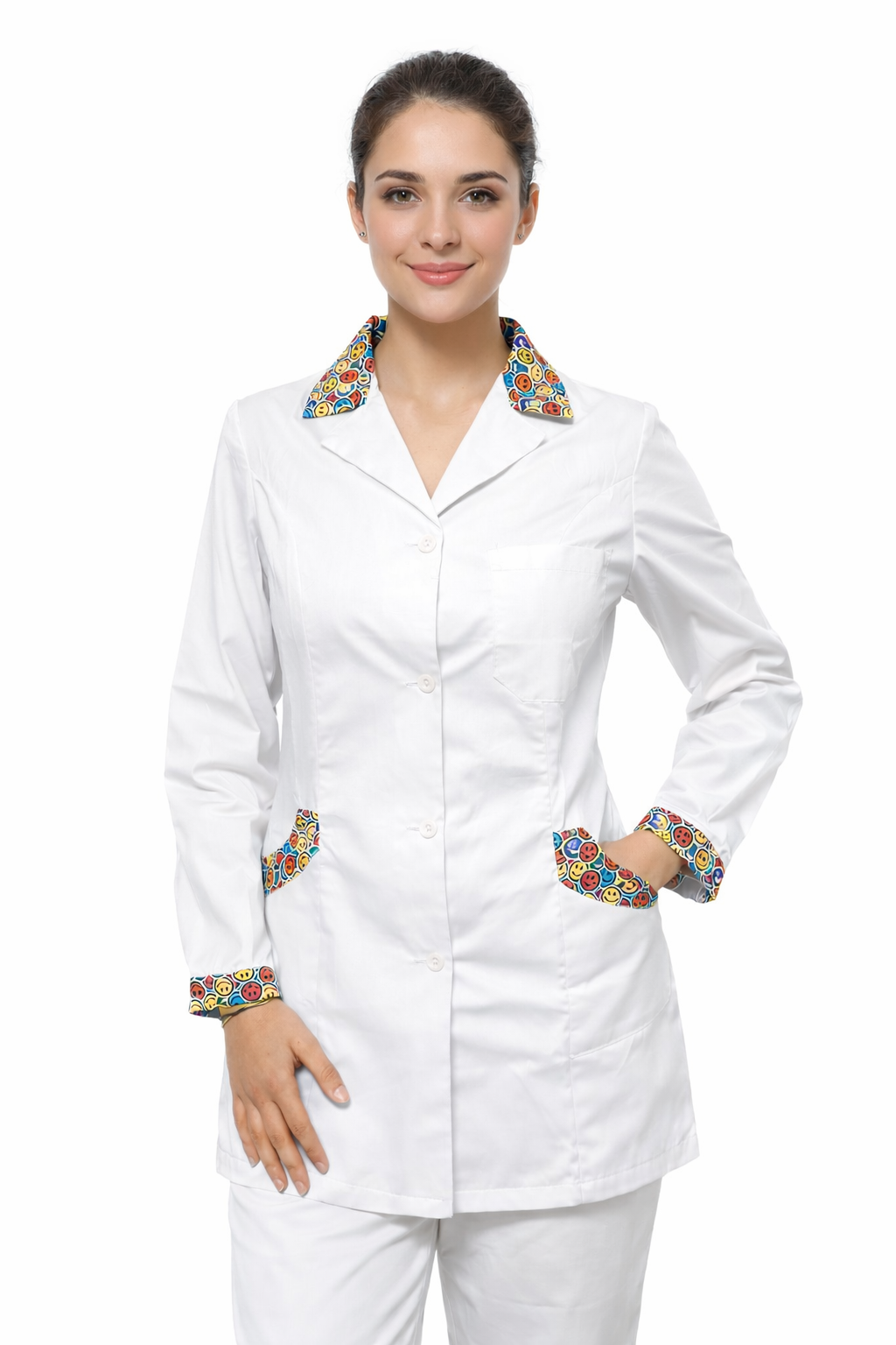 CASACCA DONNA MODELLO SMILE AVVITATO FUCSIA/BIANCO