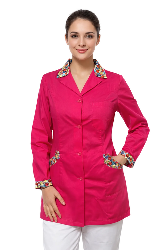 CASACCA DONNA MODELLO SMILE AVVITATO FUCSIA/BIANCO