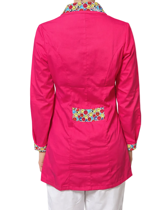 CASACCA DONNA MODELLO SMILE AVVITATO FUCSIA/BIANCO